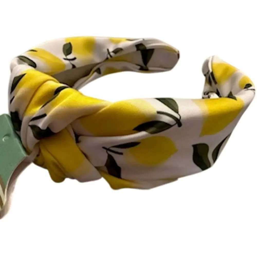 NEW Piper K Satin Lemon Print Headband - Picture 6 of 7